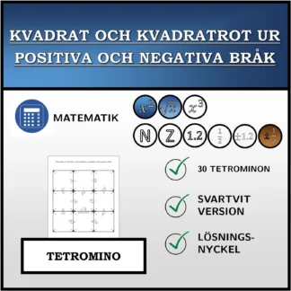Tetromino: Kvadrat och kvadratrot ur positiva och negativa bråk