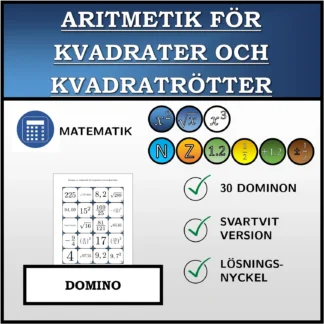 Domino: Aritmetik för kvadrater och kvadratrötter