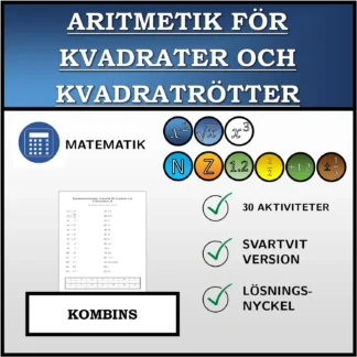 Kombinationsövning: Aritmetik för kvadrater och kvadratrötter