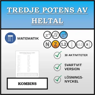 Kombinationsövning: Tredje potens av heltal