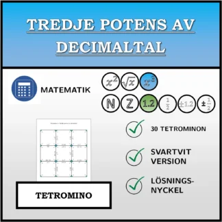 Tetromino: Tredje potens av decimaltal