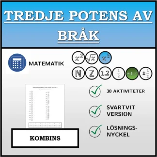 Kombinationsövning: Tredje potens av bråk