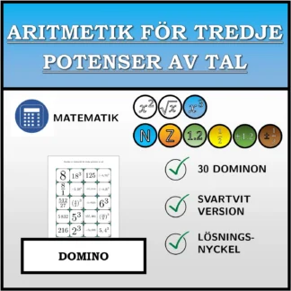 Domino: Aritmetik för tredje potenser av tal