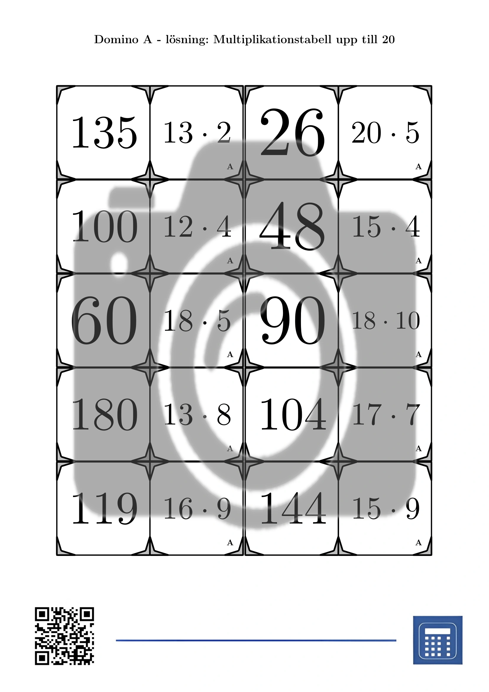 Domino: Multiplikationstabell upp till 20 - Bild 4