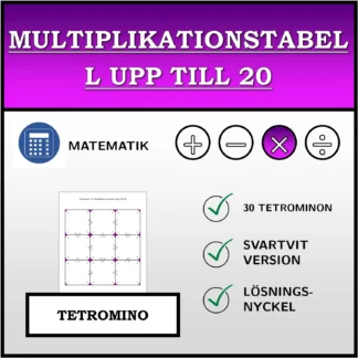 Tetromino: Multiplikationstabell upp till 20