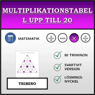 Trimino: Multiplikationstabell upp till 20