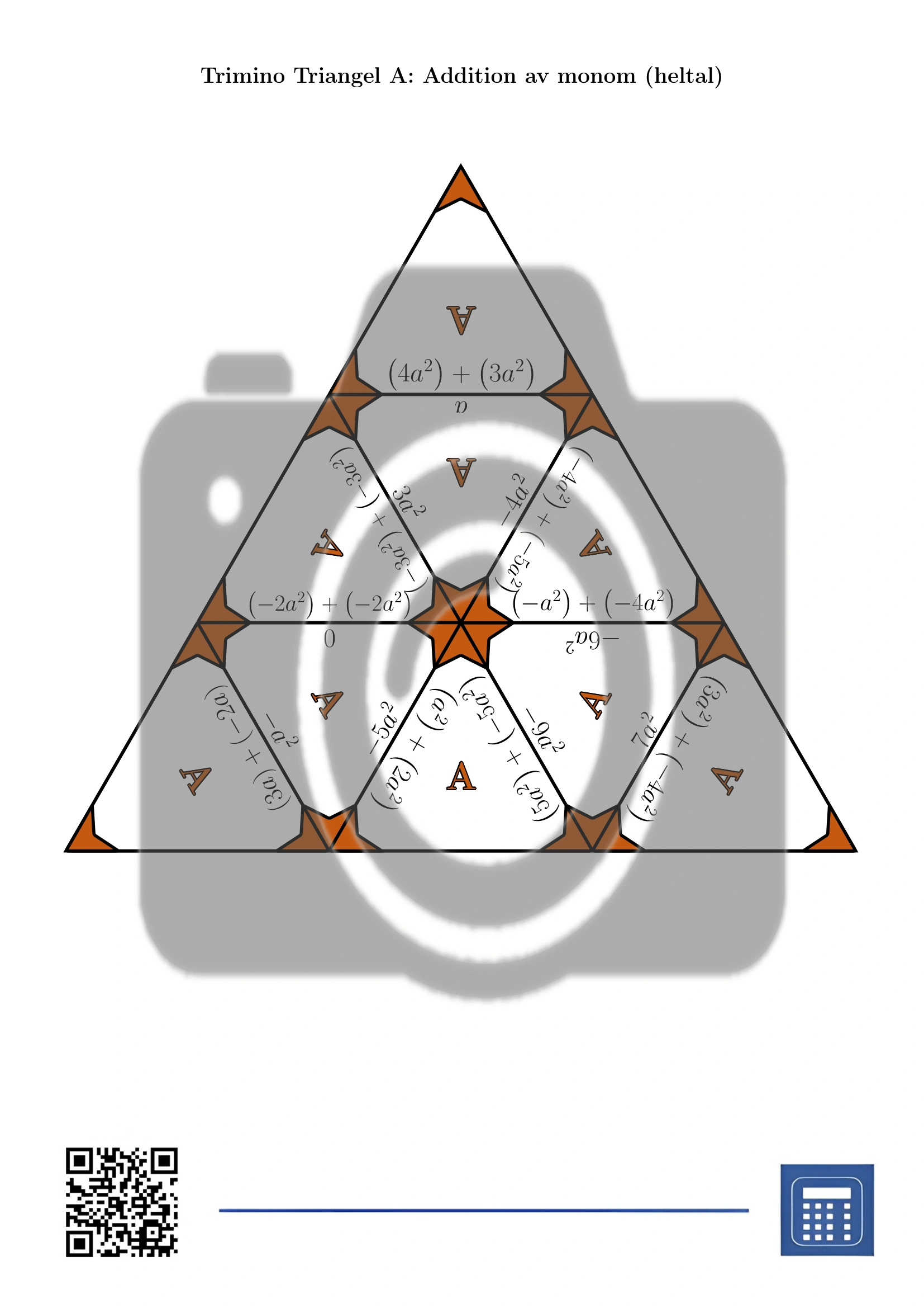 Trimino: Addition av monom (heltal) - Bild 2