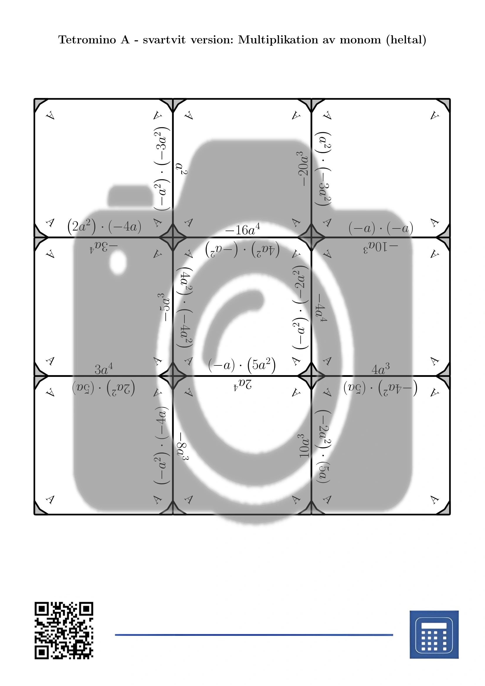 Tetromino: Multiplikation av monom (heltal) - Bild 3