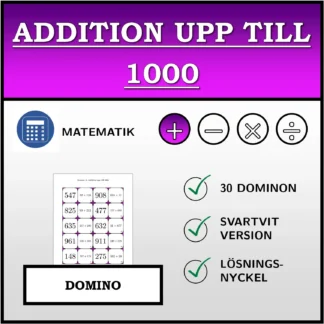 Domino: Addition upp till 1000