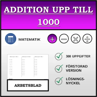 Arbetsblad: Addition upp till 1000