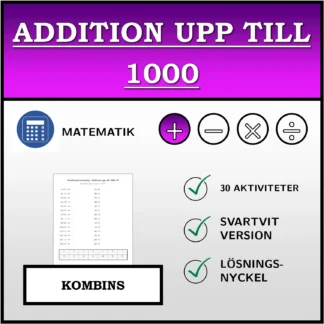 Kombinationsövning: Addition upp till 1000