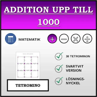 Tetromino: Addition upp till 1000