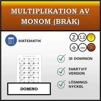 Domino: Multiplikation av monom (bråk)
