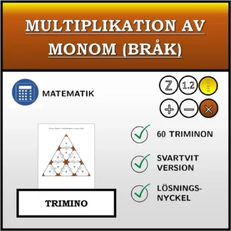 Trimino: Multiplikation av monom (bråk)