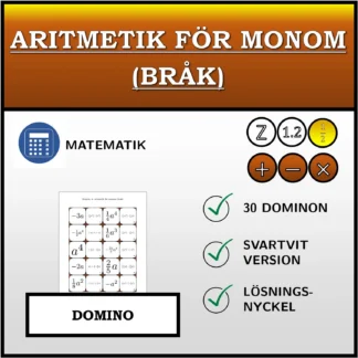 Domino: Aritmetik för monom (bråk)