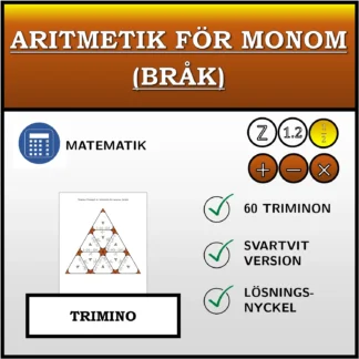 Trimino: Aritmetik för monom (bråk)