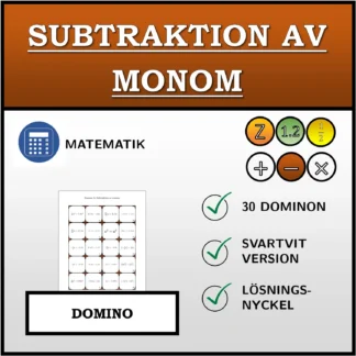 Domino: Subtraktion av monom