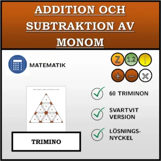 Trimino: Addition och subtraktion av monom