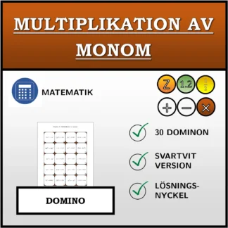 Domino: Multiplikation av monom