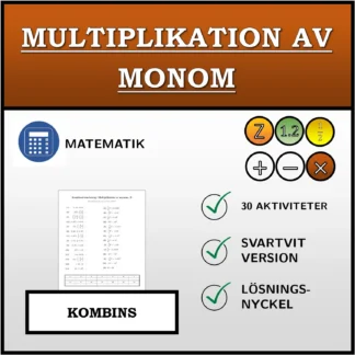 Kombinationsövning: Multiplikation av monom