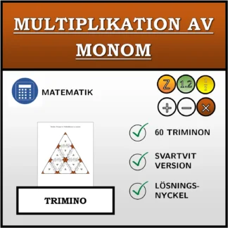 Trimino: Multiplikation av monom