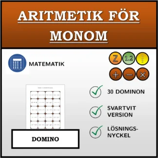 Domino: Aritmetik för monom