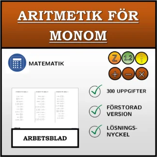 Arbetsblad: Aritmetik för monom