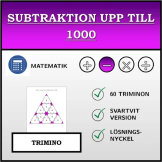 Trimino: Subtraktion upp till 1000