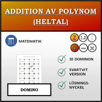 Domino: Addition av polynom (heltal)