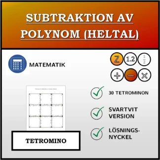 Tetromino: Subtraktion av polynom (heltal)