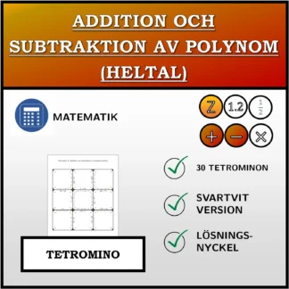 Tetromino: Addition och subtraktion av polynom (heltal)
