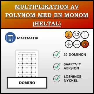 Domino: Multiplikation av polynom med en monom (heltal)