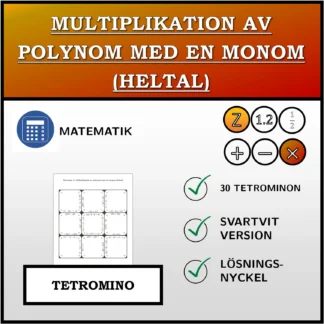 Tetromino: Multiplikation av polynom med en monom (heltal)