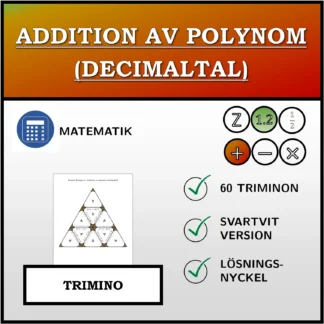 Trimino: Addition av polynom (decimaltal)