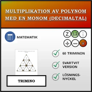 Trimino: Multiplikation av polynom med en monom (decimaltal)