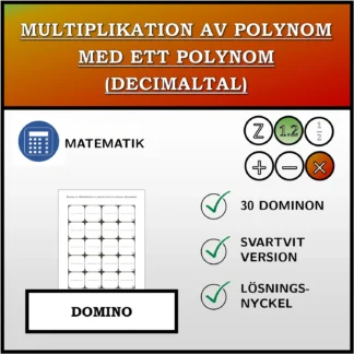 Domino: Multiplikation av polynom med ett polynom (decimaltal)
