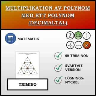 Trimino: Multiplikation av polynom med ett polynom (decimaltal)