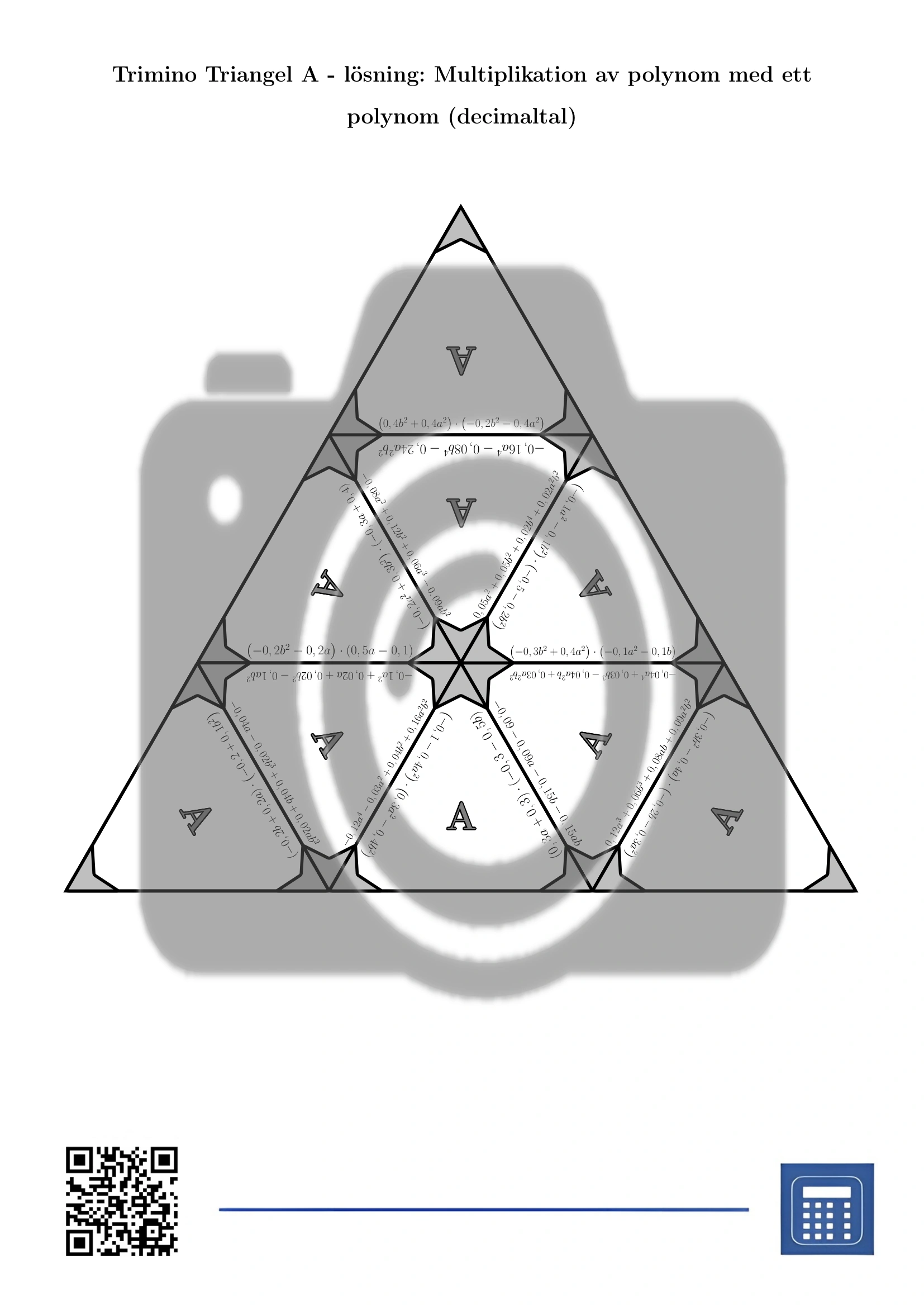 Trimino: Multiplikation av polynom med ett polynom (decimaltal) - Bild 6