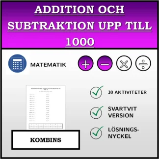 Kombinationsövning: Addition och subtraktion upp till 1000