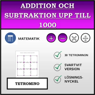 Tetromino: Addition och subtraktion upp till 1000