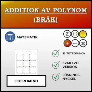 Tetromino: Addition av polynom (bråk)