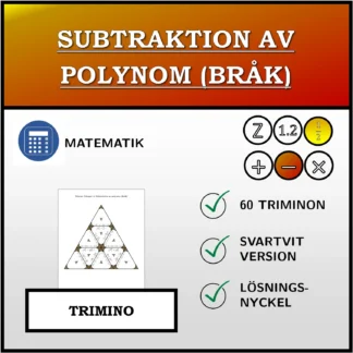 Trimino: Subtraktion av polynom (bråk)