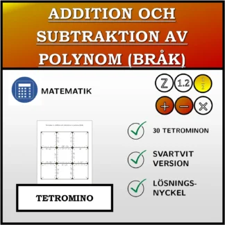 Tetromino: Addition och subtraktion av polynom (bråk)
