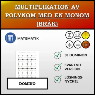 Domino: Multiplikation av polynom med en monom (bråk)