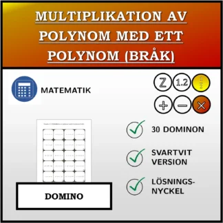 Domino: Multiplikation av polynom med ett polynom (bråk)