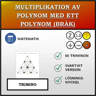Trimino: Multiplikation av polynom med ett polynom (bråk)