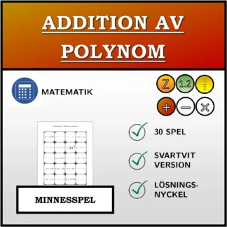 Memoryspel: Addition av polynom