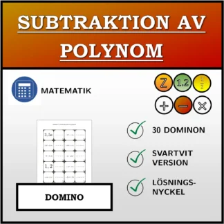 Domino: Subtraktion av polynom