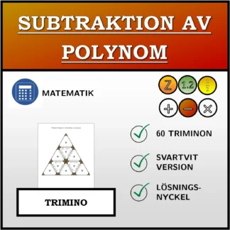 Trimino: Subtraktion av polynom