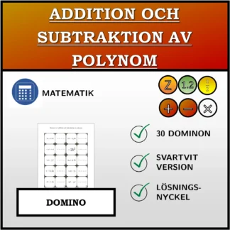 Domino: Addition och subtraktion av polynom